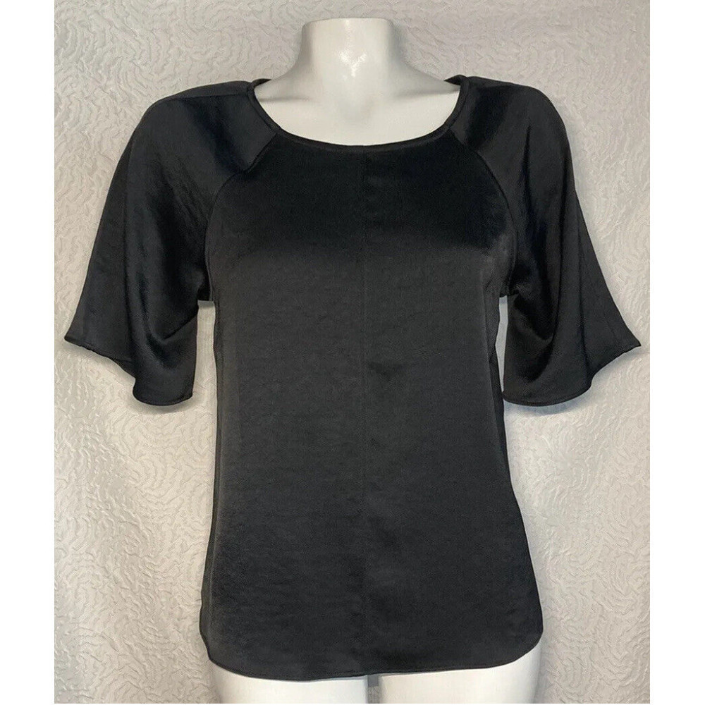 Daily Practice by Anthropologie Open Back Black  Blouse Tee Top Size XSmall